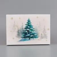 Коробка подарочная сборная с крышкой &laquo;Зимняя елочка&raquo;, 30&times;20&times;9 см
