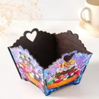 Конфетница квадратная или подставка под пасхальный кулич №2.  10х13х13,5 см