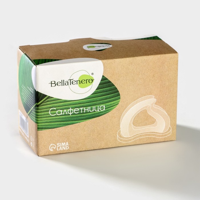 Салфетница керамическая на бамбуковой подставке BellaTenero, 14×7×10 см, цвет белый Салфетница керамическая на бамбуковой подставке BellaTenero, 14×7×10 см, цвет белый