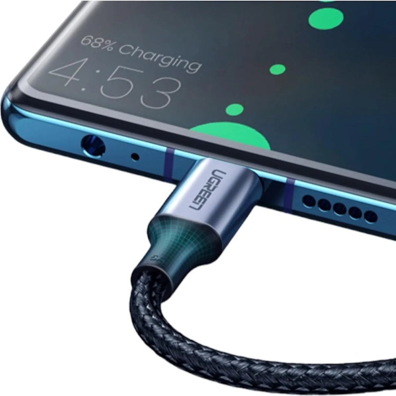 Кабель UGREEN USB C PD 100 Вт, в оплетке, черный. 1м (70427)