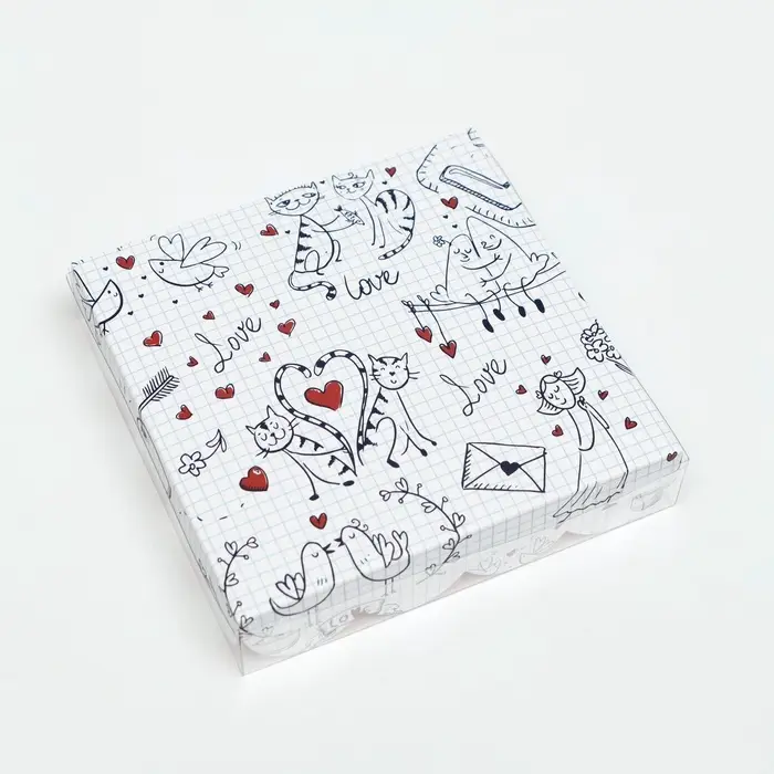Коробка для печенья, LoVe, 15×15×3 см Коробка для печенья, LoVe, 15×15×3 см