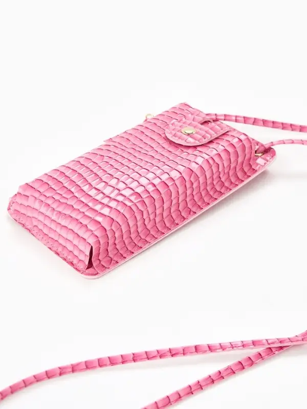 Сумка на магните, с длинным ремнём, 10&times;2.5&times;20 см, розовая