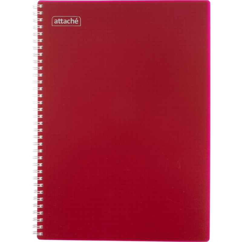 Бизнес-тетрадь А4 120л Attache гребень клетка пластик бордов с тиснен