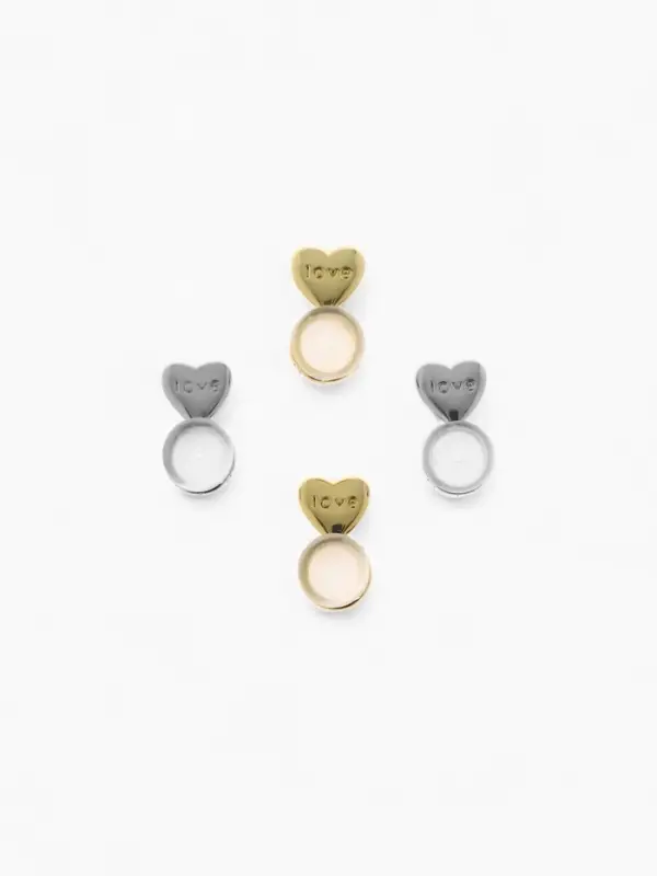 Заглушки силиконовые  Заглушки силиконовые "Сердце" поддерживающие (3 пары), цвет золото, серебро