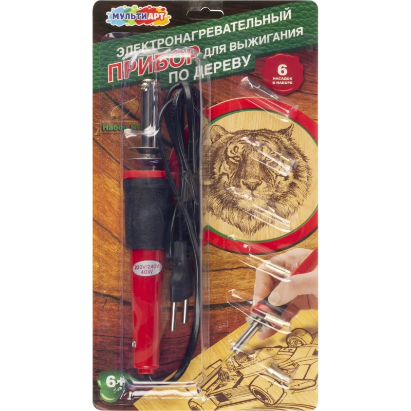 Прибор для выжигания по дереву набор МУЛЬТИ АРТ A02739-R/A02739-R(100)