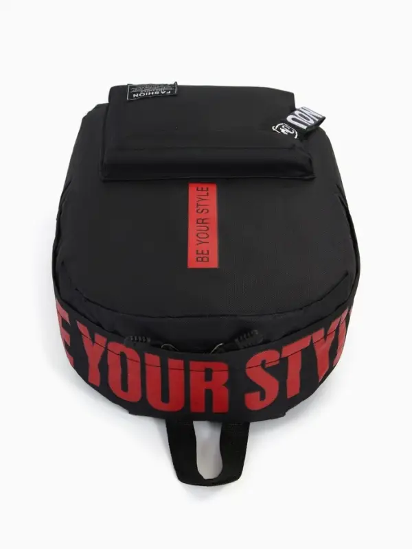 Рюкзак молодёжный на молнии, с карманами, размер 27&times;10&times;37.5 см, чёрный