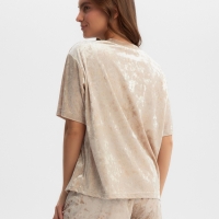 Комплект женский (футболка и шорты) KAFTAN Velvet р. 40-42, бежевый