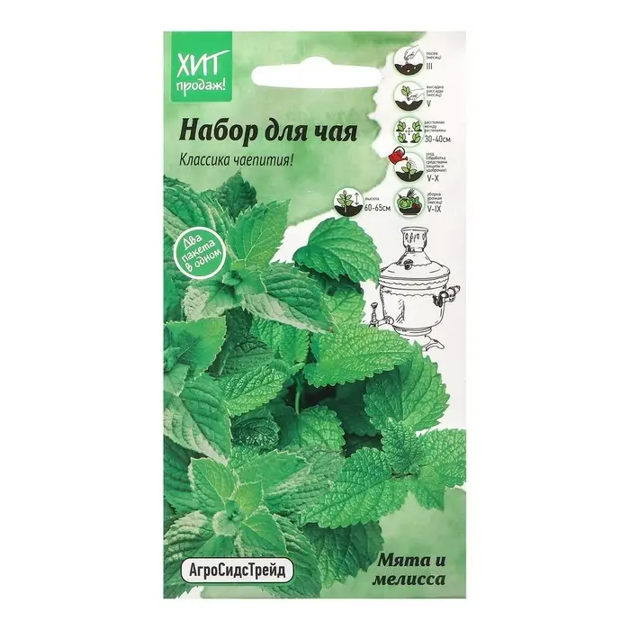 Семена Мята и мелисса  Семена Мята и мелисса "Набор для чая", 0,23 г
