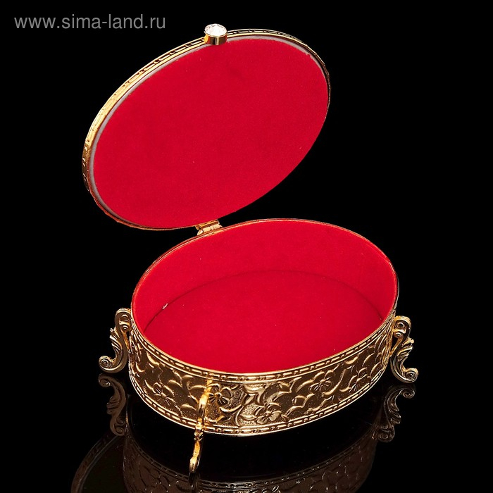 Шкатулка «Грация», с бархатом, 7,5×5,5×4.5 см, с кристаллами Шкатулка «Грация», с бархатом, 7,5×5,5×4.5 см, с кристаллами