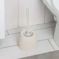 Ёршик для унитаза &laquo;Вязаное плетение&raquo;, 15&times;15&times;37 см, с подставкой, бежевый