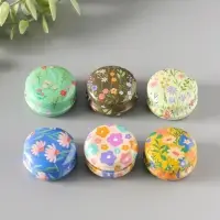 Шкатулка металл круглая "Полевые цветы" набор 12 шт 4х4х2 см