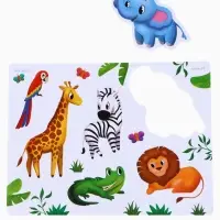 Игрушки - стикеры для купания в ванне &laquo;Зоопарк&raquo;, EVA, набор 12 шт.