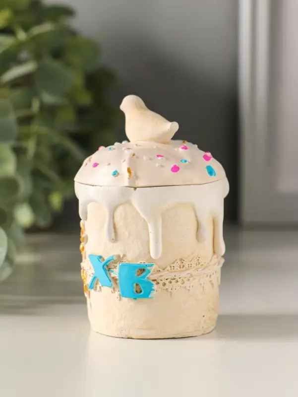 Шкатулка "Кулич пасхальный" 7х5 см, цветной