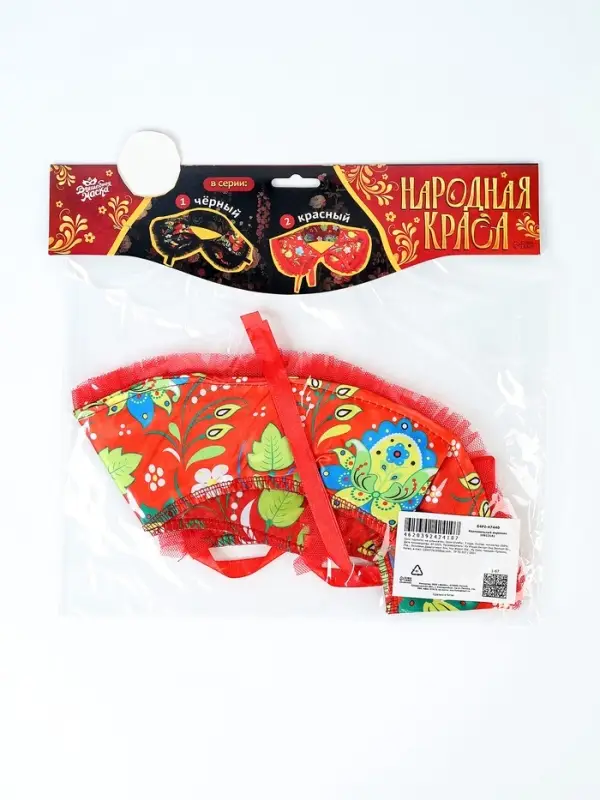 Карнавальный воротник "Народная краса" цвет красный