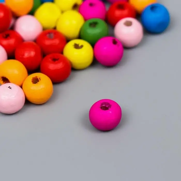 Набор деревянных бусин "Астра" яркий микс, 8 мм, 18 гр