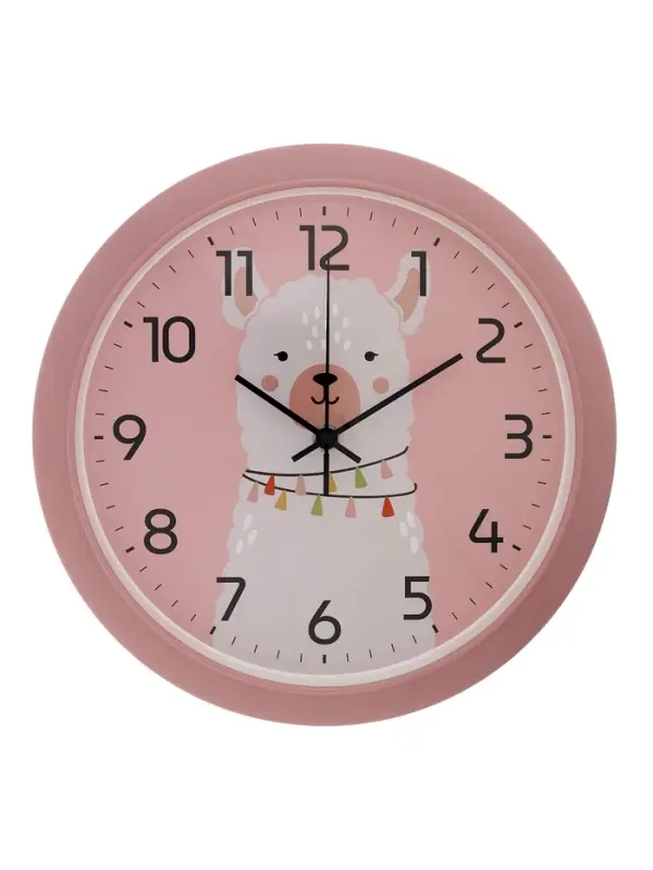 Часы настенные  Часы настенные "Альпака", детские, плавный ход,  d=29см, розовые