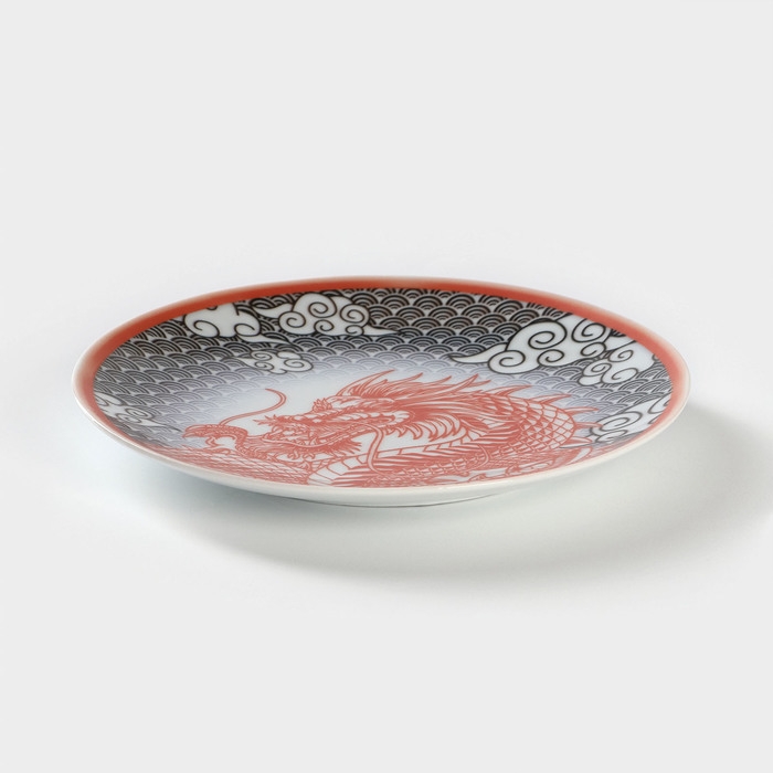 Тарелка фарфоровая «Огненный дракон», d=20 см Тарелка фарфоровая «Огненный дракон», d=20 см