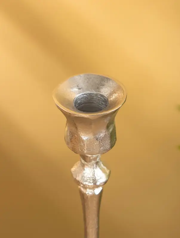 Подсвечник  Подсвечник "Грани" алюминий 30 см, цв. серебро