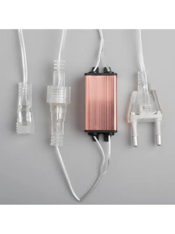 Гирлянда &laquo;Сосульки рифленые&raquo; 2.5&times;0.42 м, IP65, прозрачная нить, 288 LED, свечение белое с эффектом стекания, 12 В