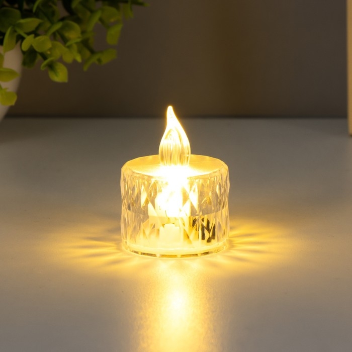 Ночник Ночник "Свеча" LED от батареек прозрачный 3хLR41 3,5х3,5х5 см