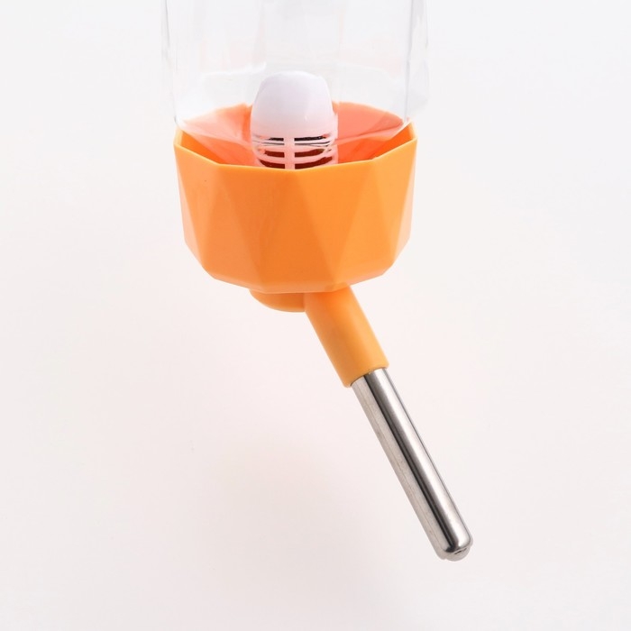 Поилка для животных, 500 мл, крепление-пружинка, оранжевая Поилка для животных, 500 мл, крепление-пружинка, оранжевая