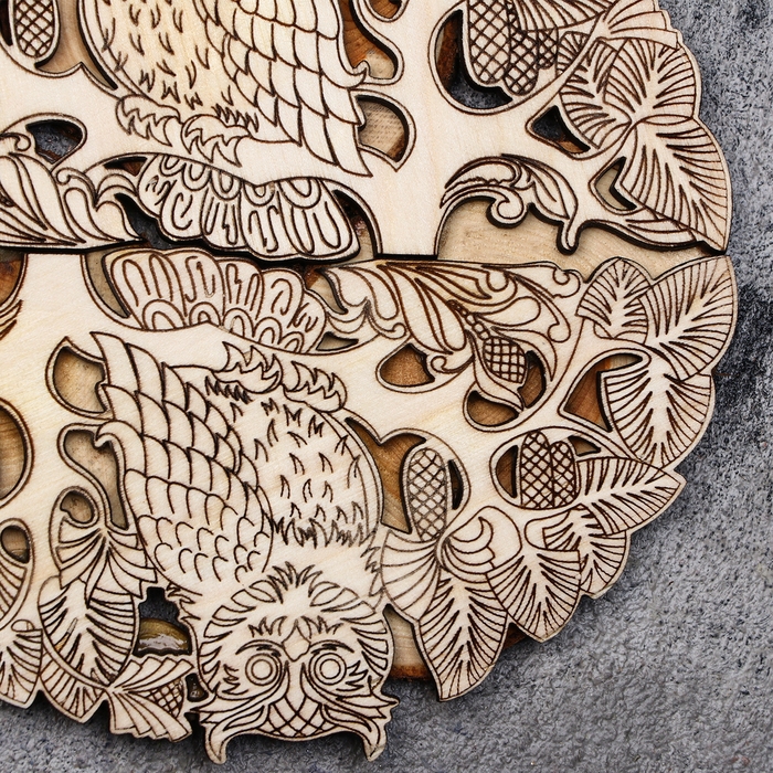 Подставка под горячее Подставка под горячее "Сова", D = 15 см, можжевельник