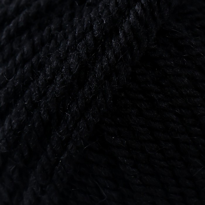 Пряжа Пряжа "Популярная" 50% шерсть, 50 % акрил 133м/100гр (02-Чёрный)