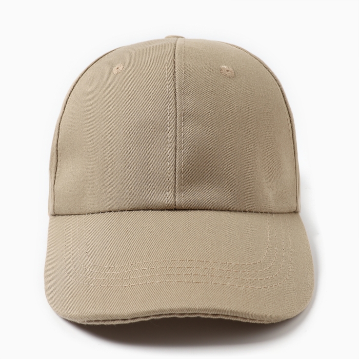 Кепка однотонная MINAKU, цвет бежевый, р-р 52-54