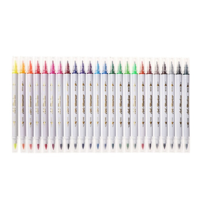 Набор маркеров для скетчинга двусторонние 24 штук/24 цветов Набор маркеров для скетчинга двусторонние 24 штук/24 цветов