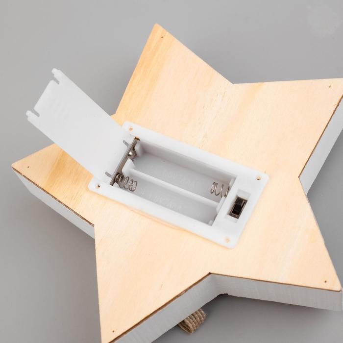 Ёлочная игрушка «Звезда с Дедом Морозом и оленем», от батареек, свечение тёплое белое Ёлочная игрушка «Звезда с Дедом Морозом и оленем», от батареек, свечение тёплое белое