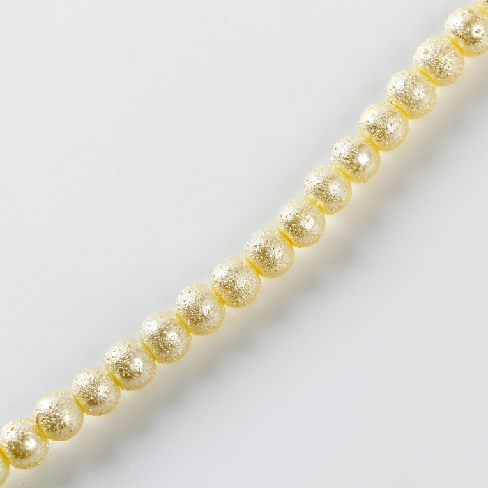 Бусины из стекла, набор 140 шт., размер 1 шт. — 6 мм, цвет белое золото