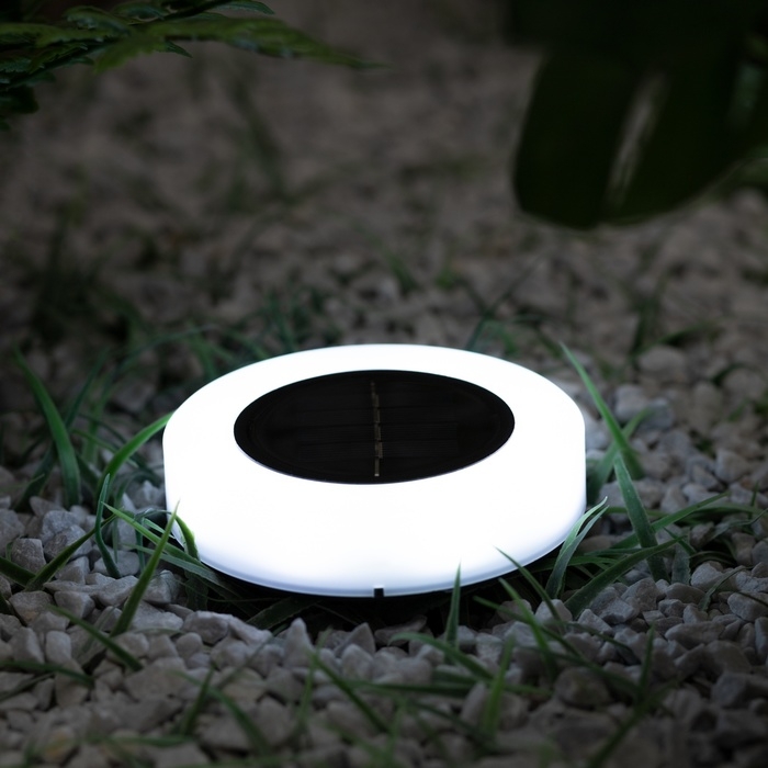 Светильник на солнечной батарее Светильник на солнечной батарее "Еврогарант", "Техно круг" 10.5x12.5 см, IP44, 8 LED, БЕЛЫЙ