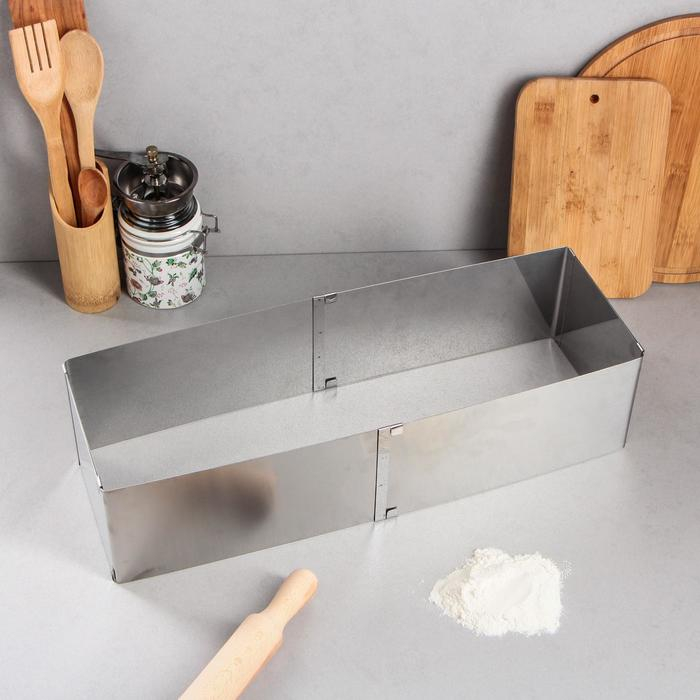 Форма для выпечки с регулировкой размера «Прямоугольная», h-12 см, 15х25 - 27х48 см Форма для выпечки с регулировкой размера «Прямоугольная», h-12 см, 15х25 - 27х48 см