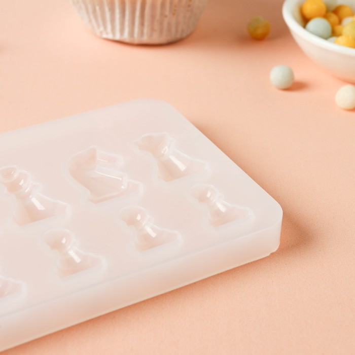 Набор молдов Доляна «Шахматы», силикон, 2 предмета: доска 31×1 см, фигуры 20,5×8,5×1 см Набор молдов Доляна «Шахматы», силикон, 2 предмета: доска 31×1 см, фигуры 20,5×8,5×1 см