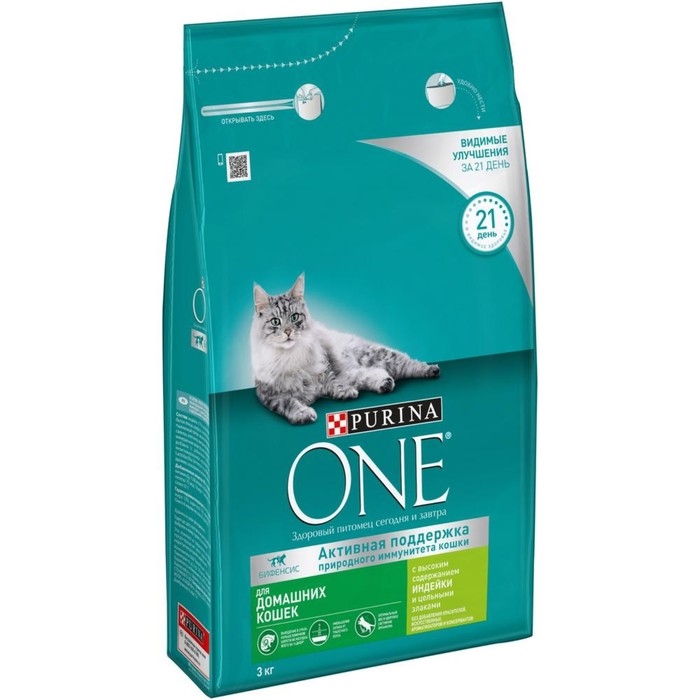Сухой корм Purinа One для домашних кошек, индейка/злаки, 3 кг Сухой корм Purinа One для домашних кошек, индейка/злаки, 3 кг