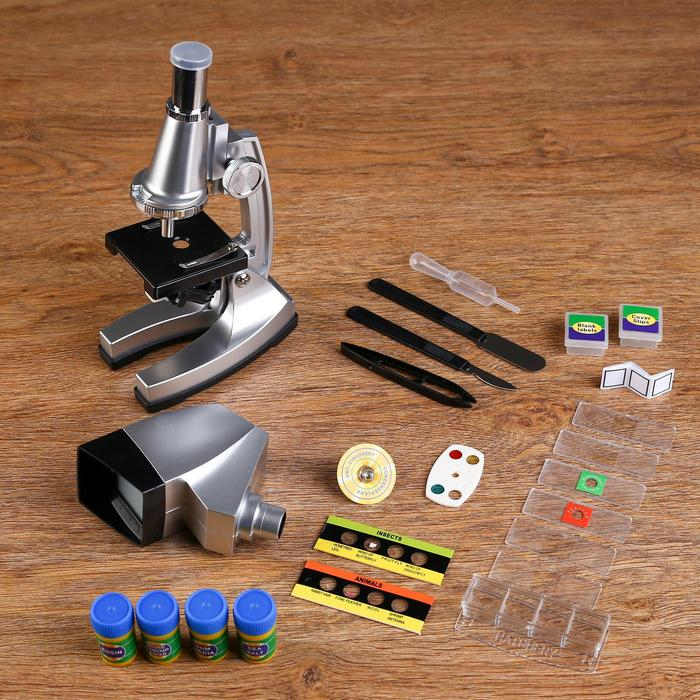 Микроскоп с проектором, кратность увеличения 50-1200х, с подсветкой, 2АА Микроскоп с проектором, кратность увеличения 50-1200х, с подсветкой, 2АА