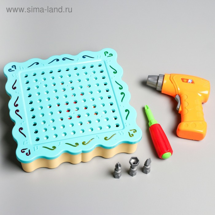 Конструктор винтовой с дрелью, ФИКСИКИ, с подсветкой, 200 деталей Конструктор винтовой с дрелью, ФИКСИКИ, с подсветкой, 200 деталей