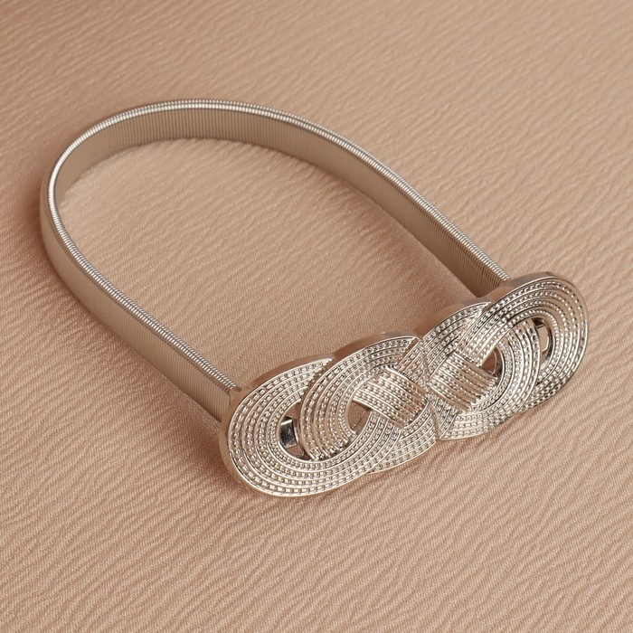 Подхват для штор «Плетение», 2 × 33 см, цвет серебряный Подхват для штор «Плетение», 2 × 33 см, цвет серебряный