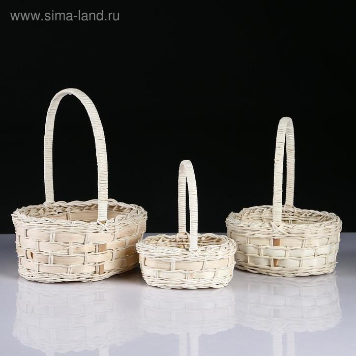 Набор корзин 3 шт, 28х18Н8/28, ротанг Набор корзин 3 шт, 28х18Н8/28, ротанг