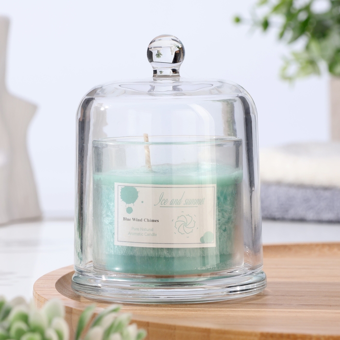 Свеча ароматическая в банке  Свеча ароматическая в банке "Dome", голубые колокольчики