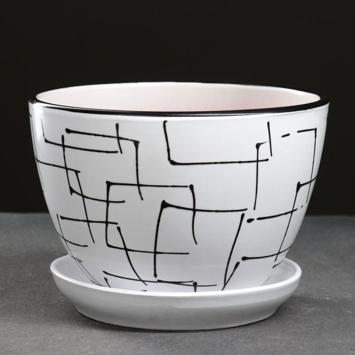 Горшок цветочный Иллюзия белая 1,65 л Горшок цветочный Иллюзия белая 1,65 л