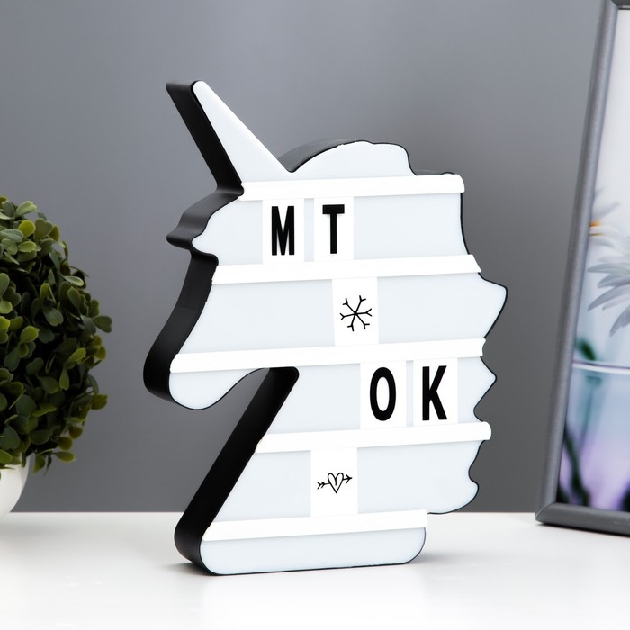 Ночник-алфавит  Ночник-алфавит "Единорог" LED английский, цифры, от батареек/USB 27,5х20х5 см RISALUX