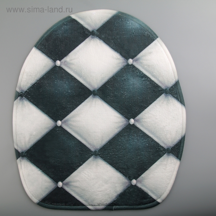 Набор ковриков для ванной и туалета Доляна «Ромбы», 3 шт: 37×45, 37×45, 45×75 см