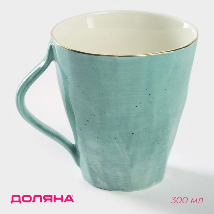 Кружка фарфоровая Доляна «Млечный путь», 300 мл, цвет бирюзовый Кружка фарфоровая Доляна «Млечный путь», 300 мл, цвет бирюзовый