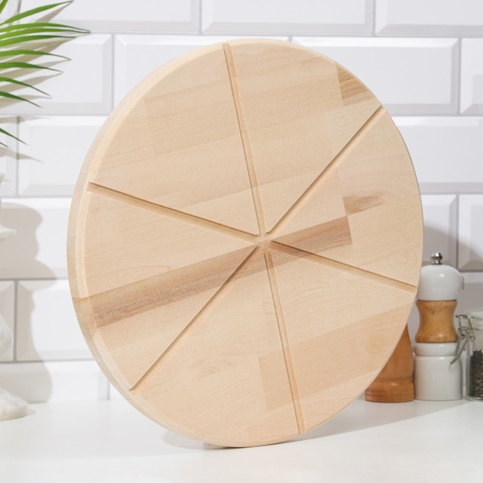 Доска деревянная Доска деревянная "Для пиццы" на 6 кусков 32х32х1,8 см береза