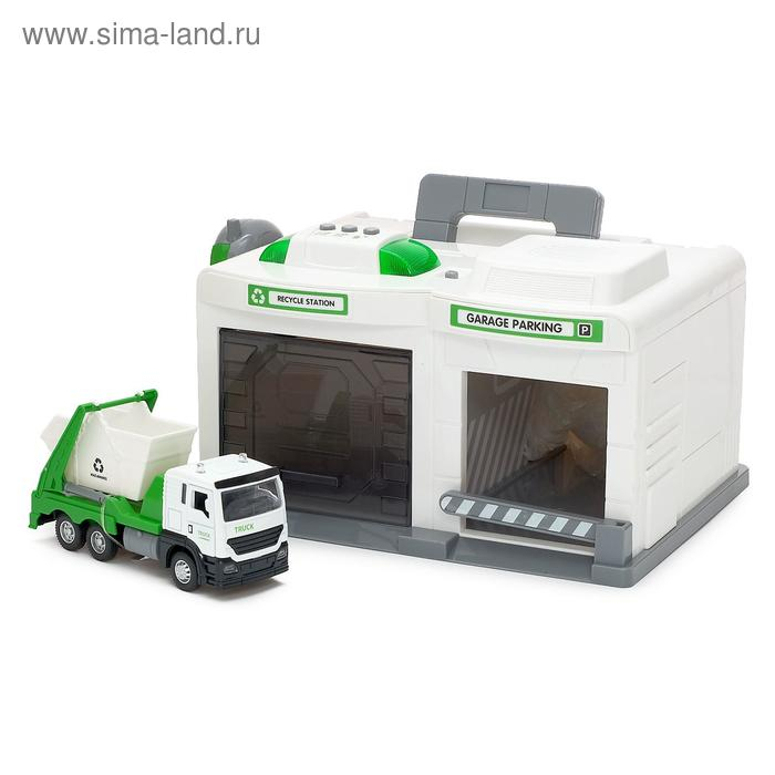 Парковка «Городские службы» с машинкой и рацией, световые и звуковые эффекты, МИКС Парковка «Городские службы» с машинкой и рацией, световые и звуковые эффекты, МИКС