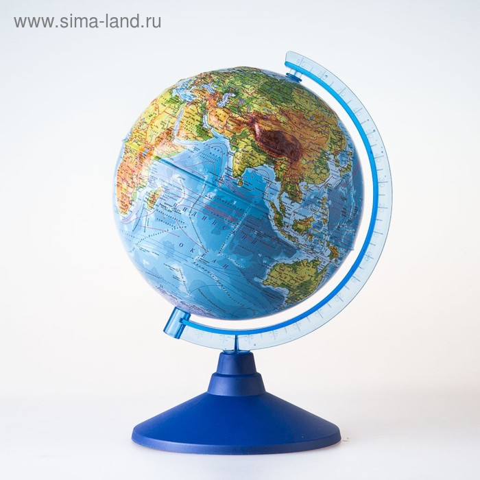 Глoбус физико-политический рельефный Глoбус физико-политический рельефный "Классик Евро", диаметр 250 мм, с подсветкой от батареек