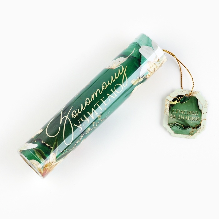 Ручка шариковая синяя паста в тубусе «Золотому учителю«» пишущий узел 1 мм Ручка шариковая синяя паста в тубусе «Золотому учителю«» пишущий узел 1 мм