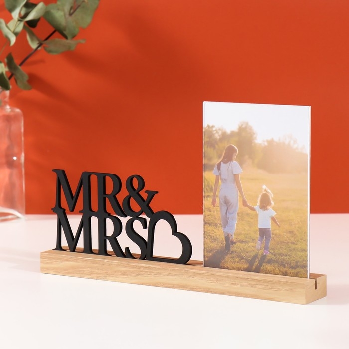 Фоторамка дерево, акрил 10х15 см  Фоторамка дерево, акрил 10х15 см "Мисс и Мистер" 4х27х16,3 см