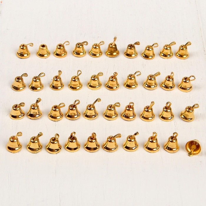Колокольчик для рукоделия, набор 40 шт., размер 1 шт. — 0,6 см, цвет золотой Колокольчик для рукоделия, набор 40 шт., размер 1 шт. — 0,6 см, цвет золотой
